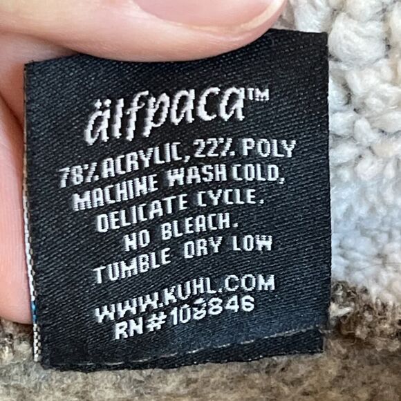 Kuhl Europa Alfpa Fleece Men’s Size Large 1/4 Zip Jacket Oatmeal Sherpa - Picture 5 of 10